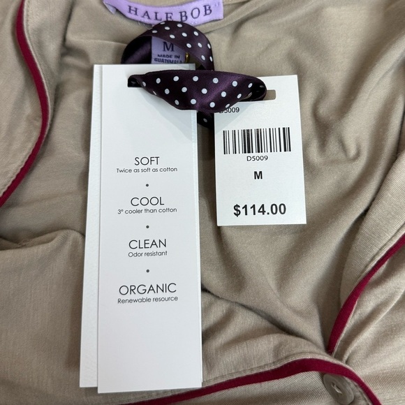 Hale Bob Beige Bamboo Button-Up Sleep Shirt - M NWT - Picture 7 of 8